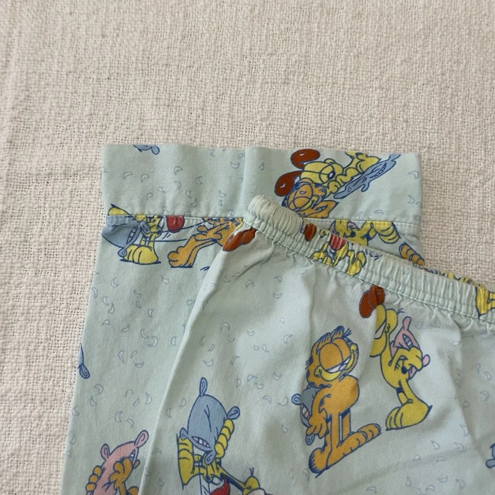 Vintage‎ Garfield Comic Strip Cat Odie Dog PAJAMA Pants 1990s RARE Adult Large